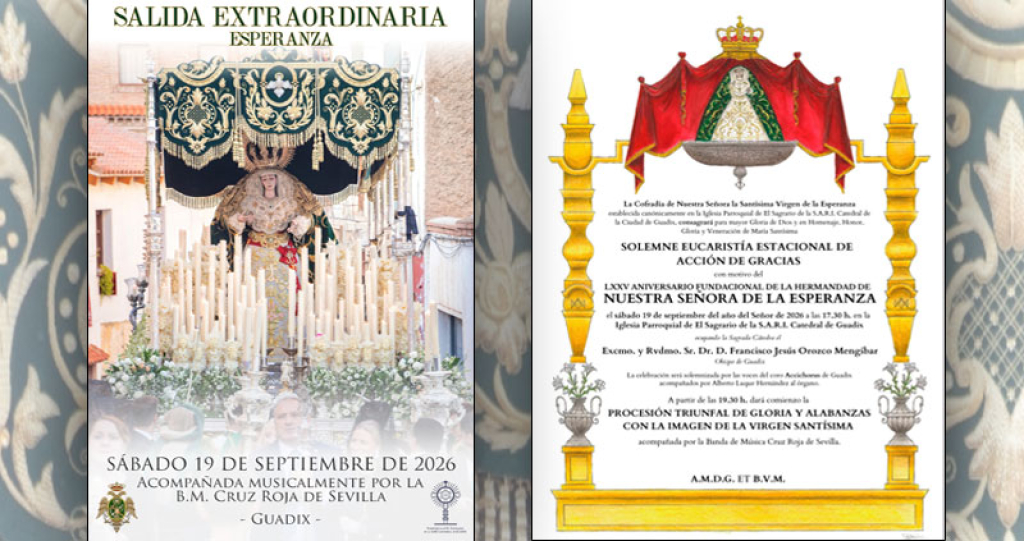 La Hermandad de la Esperanza de Guadix celebra su 75 aniversario con Misa y procesi&oacute;n extraordinaria